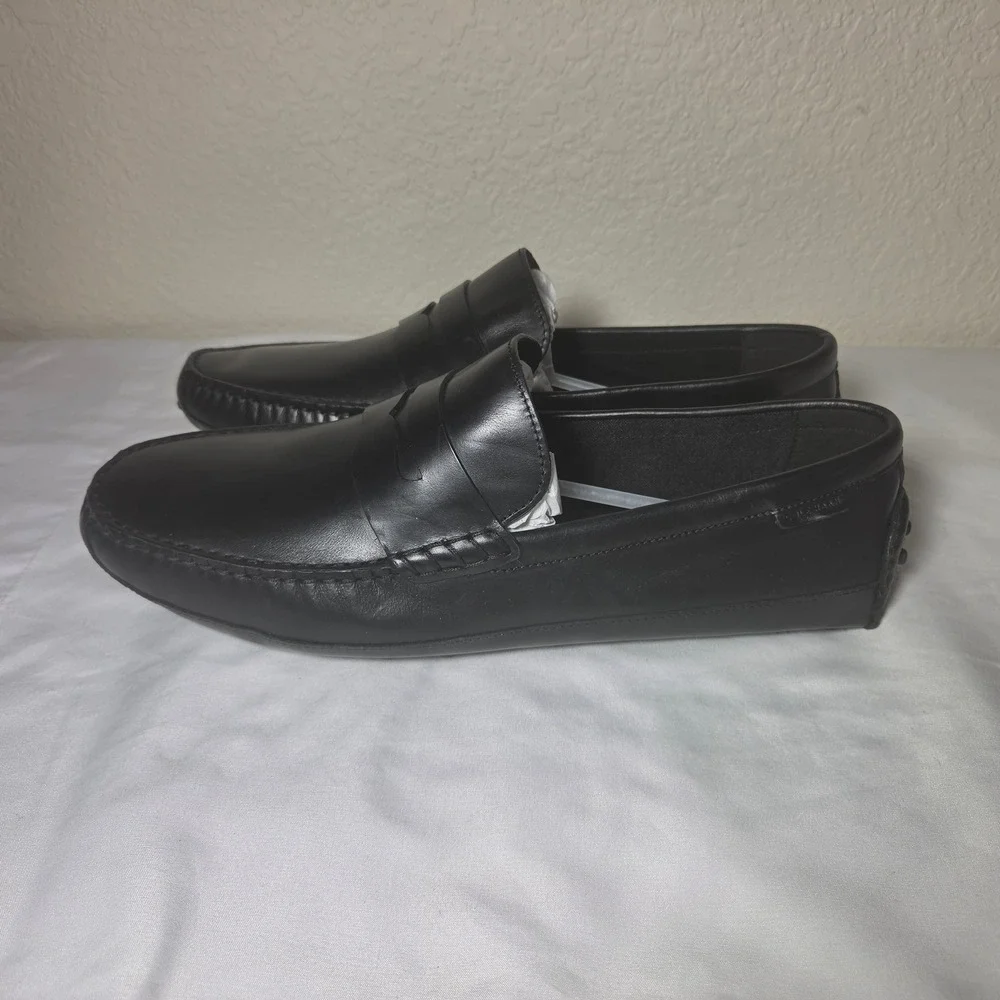 Cole Haan Gunnison Driver Mens Black Leather Penny Loafer Shoes C41726 SZ 11.5W